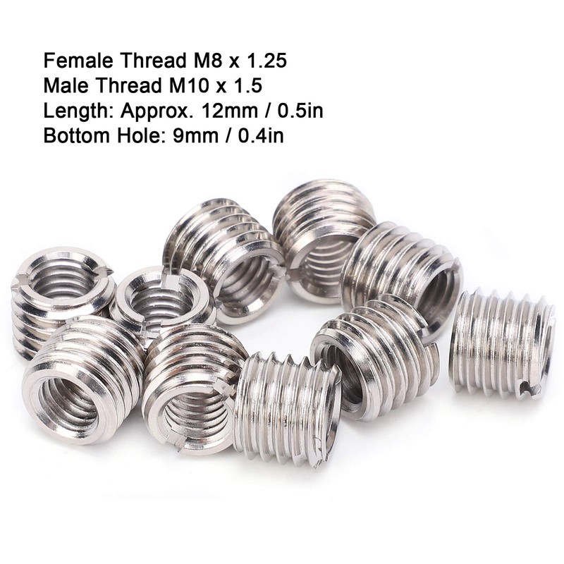 Thread Inserts, 10 PCS M8 to M10 Thread Adapter Insert