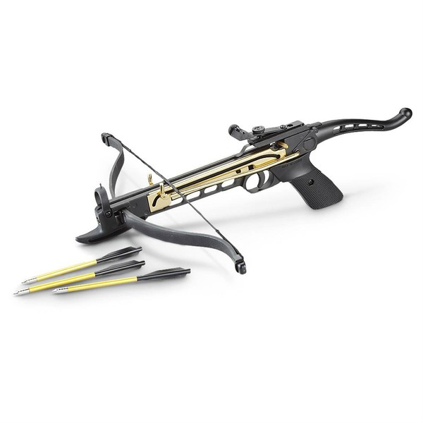 Ace Martial Arts Supply Self Cocking Draw Crossbow Pistol, 80-Pound,Black