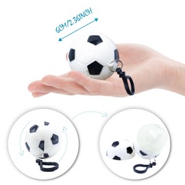 KoMico 3PCS Emergency Disposable Rain Poncho Adult Waterproof, Festival Colorful Plastic Poncho Raincoats Packaged in Keychain Ball with Hook (3 Pcs White)