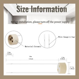 ECHENLED JX-970C GU10 Base Socket, 600℃ Heat Resistant Maximum 250V 300W, Ceramic Lamp Holder and Silicon Wire Connector (12) Pack.
