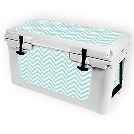 MightySkins (Cooler Not Included) Skin Compatible with RTIC 45 Cooler (2017 Model) - Aqua Chevron | Protective, Durable, and Unique Vinyl Decal wrap Cover | Easy to Apply | Made in The USA