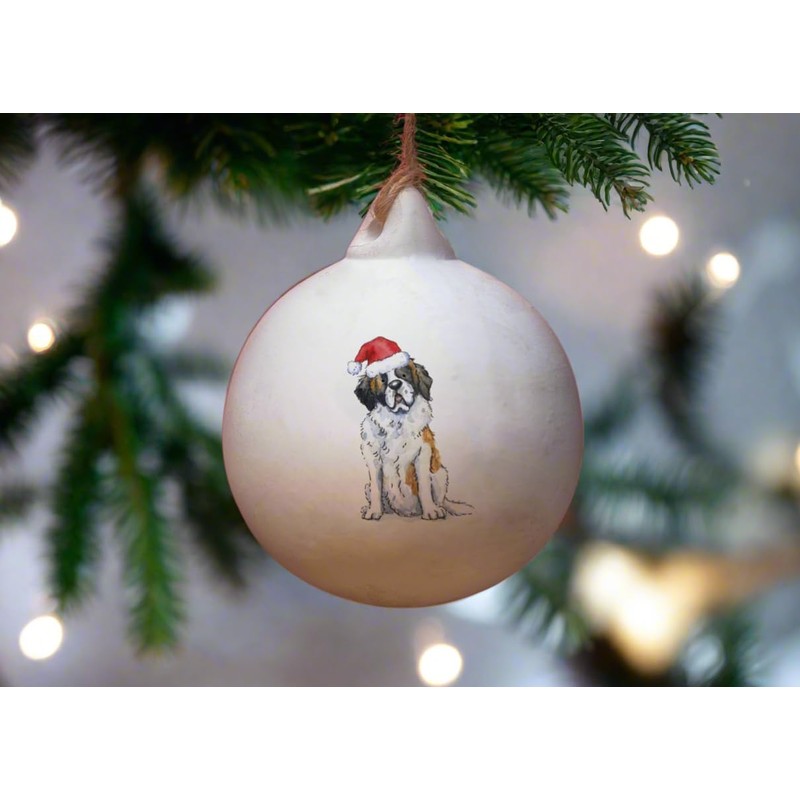 Image Industry St Bernard Ceramic Bauble - Tree Decoration -