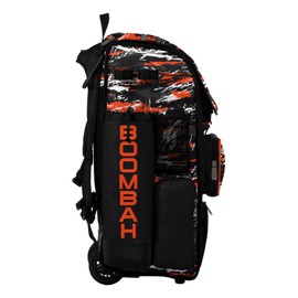 Boombah Superpack Hybrid Rolling Bat Bag - Wheeled & Backpack Version - Razor Black/Orange/White