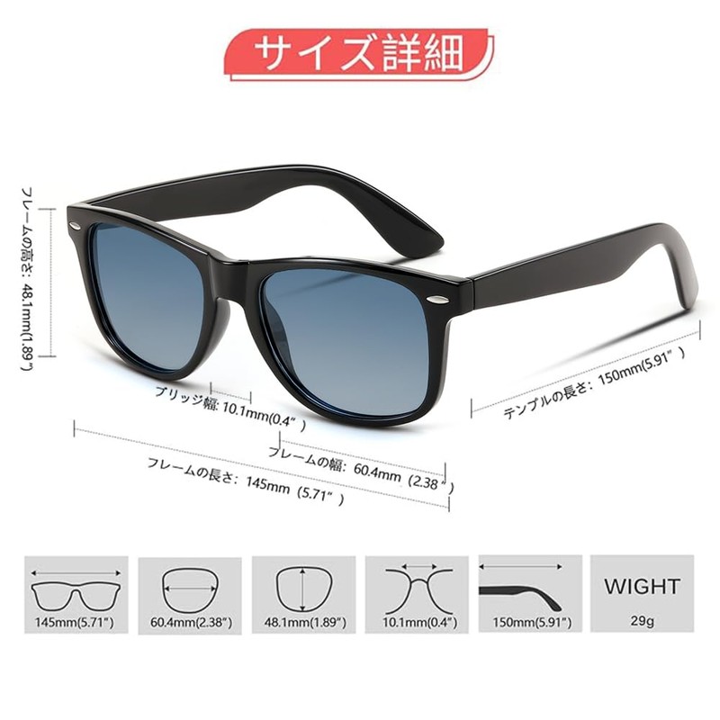 FEISEDY B1858 Great Classic Polarized Sunglasses, Unisex, HD Lens, black·gradient