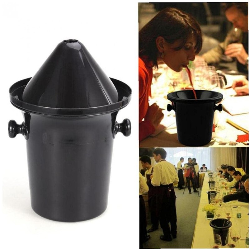 TOSSPER Plastic Wine Tasting Spittoon Wine Dump Bucket Double Ears