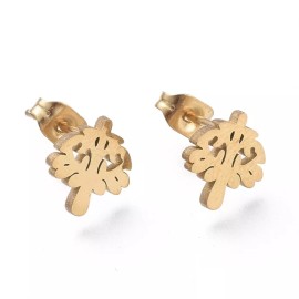 Unbranded Tree of Life Stainless Steel Set Pendant Necklace Earrings Lobster 18.5" Z786