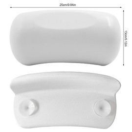 Inscrip Bath Pillow, Bath Pillow for Bathtub with 2 Suction Cups, Neck Pillow, Bathtub Washable, Bath Pillow, Bath Pillow with Ergonomic Fit, Bath Pillow for Home and Spa (White)