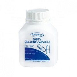 Surgipack Buy Surgipack Empty Gelatine Capsules Size 000 100 Pack Online | Chempro Chemists