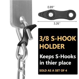 EAORBD S Hook Keeper Rubber S-Hook Retainer for Trailer Tow Hook Holder, Safety Chain Hook Keepers (Fits 3/8" S 4-Pack)