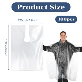 100 Pcs Disposable Hair Salon Capes 59 x 47.2 inch Disposable Capes Hair Color Capes Waterproof Hair Cutting Cape Disposable Barber Cape Plus Size Salon Cape for Barbershop Salon Hairdressing,Hair Dye