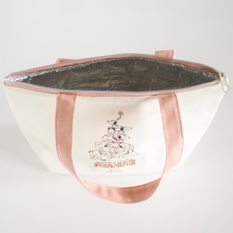OSK Snoopy TB-14 Lunch Bag, Pink, Peanatus 75th Anniversary Peanuts