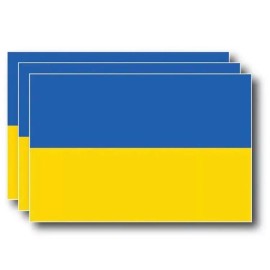 Unbranded 3x ukraine Flag Bumper Decal 2"x3"