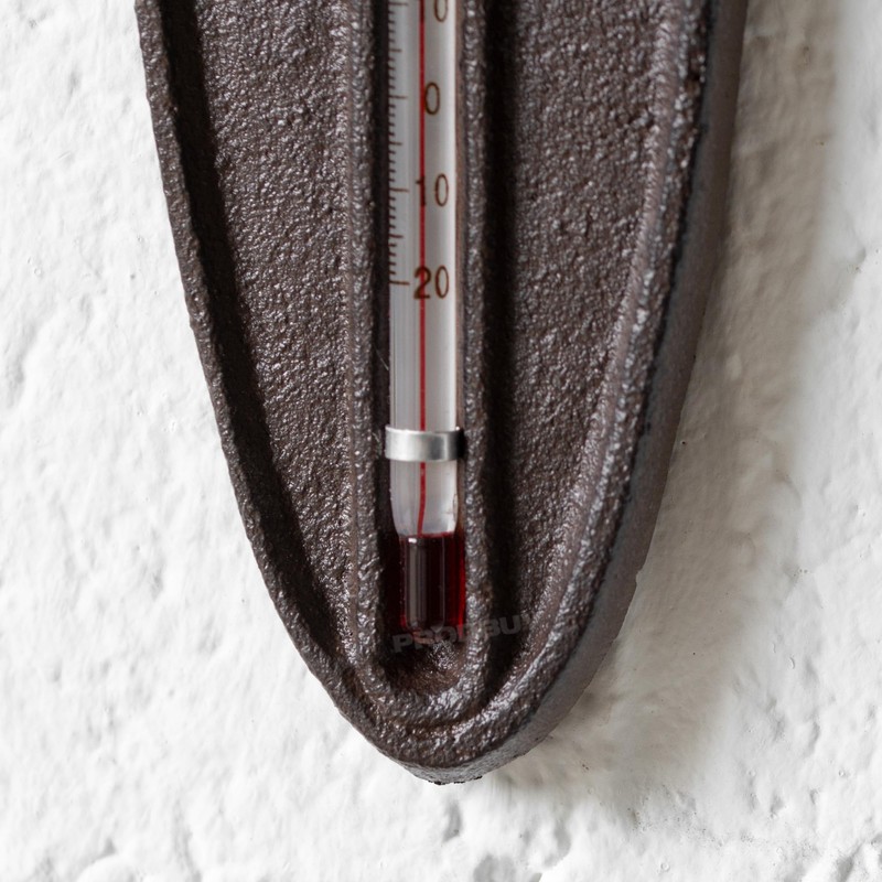 Cast Iron Stag Head Wall Thermometer