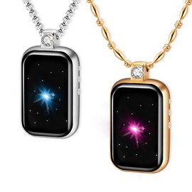 Long Distance Touch Necklaces Jewelry Set of 2, Remote Smart Connection Love Stars Necklace, People Around You Closer Than Ever, No Matter Where They Are/Send SOS SMS, Relationship Necklaces for