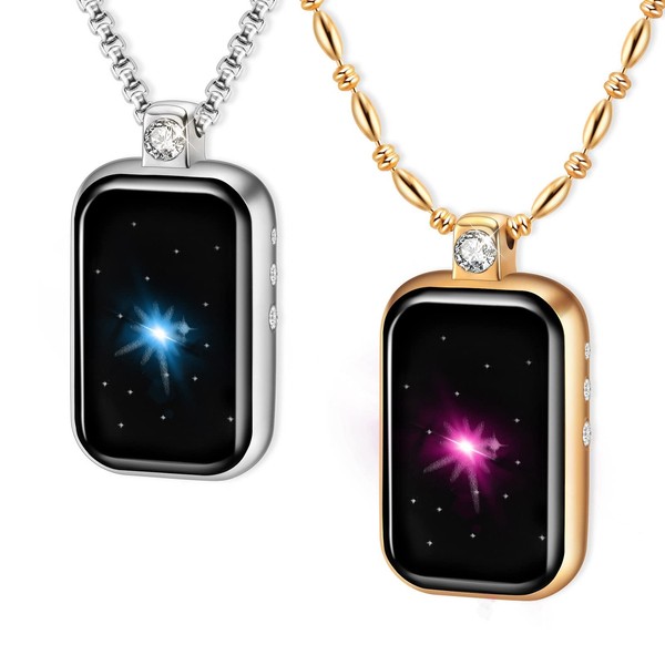 Long Distance Touch Necklaces Jewelry Set of 2, Remote Smart
