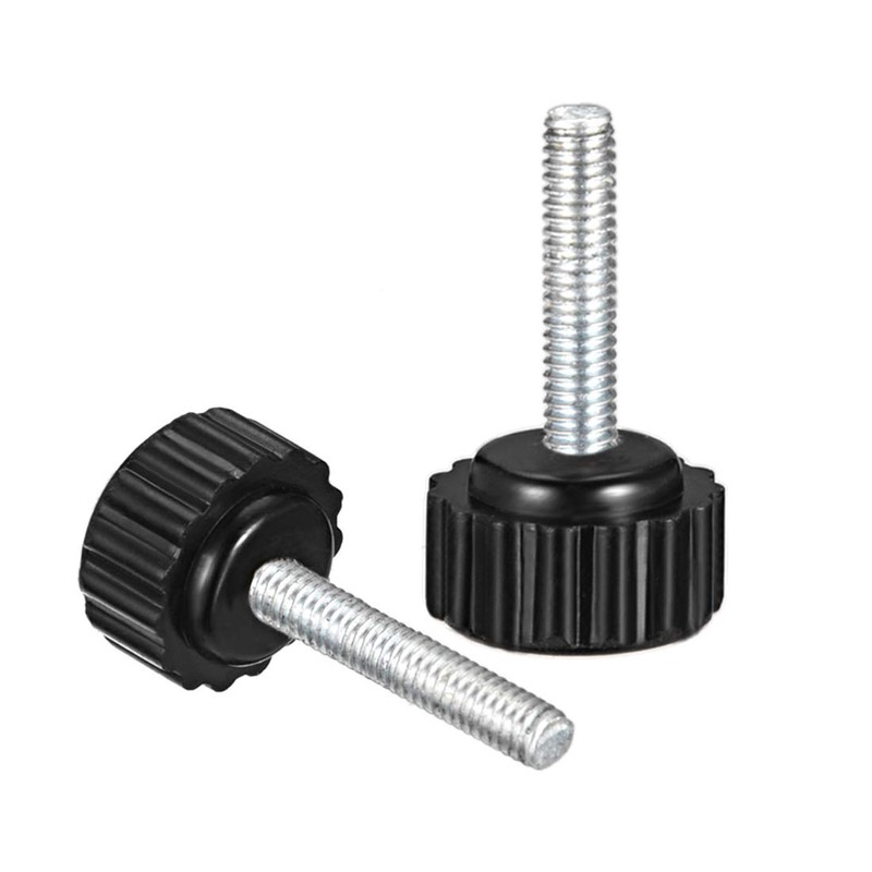 sourcing map M4 x 20mm Metric Male Thread Knurled Clamping