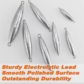 Dr.Fish 5 Pack Trolling Sinker Fishing Sinker Torpedo Lead Double Ring Inline Lead Fishing Weight 1oz-8oz 5pcs Bottom Fishing Fresh Water