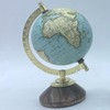 EXERZ GF23 13cm Light Blue Antique Globe with Wooden Base