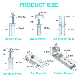 Bifold Door Hardware Repair Kit - Ideal Replacement Parts for Bi - fold & Sliding Closet Doors, Includes Top & Bottom Brackets, Pivots & Guides Wheel for Folding Pocket & Accordion Doors (1 Pack)