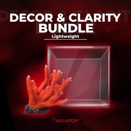 Aquatop High Clarity Low Iron Glass Cube 25-Gallon Aquarium, Red Coral Bundle – Safe for Fresh & Saltwater, Silicone-Sealed Aquarium Tank for a Stunning Display