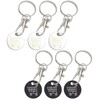WOLMIK Pack of 6 Shopping Trolley Tokens, Metal Key Rings