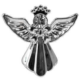 Guardian Angel Brooch for Safe Travels, Angel Badge with Rhinestone for Men and Women, Gift with Inspirational Message, Lapel Pins-Silver-One Size-Unisex 61293