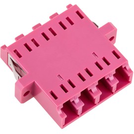 CableMarkt - Quad OM4 Multimode Rosa LC-zu-LC-Glasfaseradapter