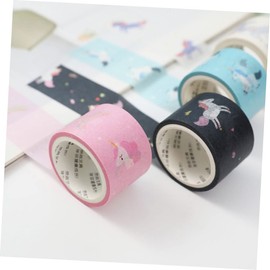 TEHAUX 4pcs Scrapbook Stickers Kit Aesthetic Washi Tape for Greeting Cards Journals Planner Decorative Masking Tape