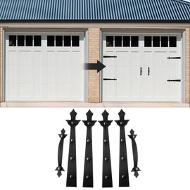 Magnetic Garage Door Decorative Hardware Garage Door Decorative Hardware Magnetic Garage Door Decorations Attractive Accents Curb Appeal Decor Easy Installation Black (Magnetic Hinges & Handles Set)