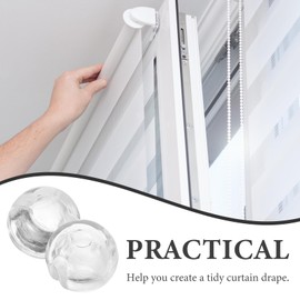 DECHOUS Bead Chain Crimp Stop - 12pcs Beaded Chain Stop Clear Roller Shades Curtain Beads Stop Buckle Cord End Caps Vertical Blind Bead Replacement Blinds Accessories