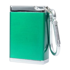 prendre PR-HY913 Portable Ashtray with Carabiner Butt Holder, Portable, Ash Tray, Metal Lid, Small, Lightweight, Smoking Goods, Easy to Carry, green