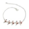 Fashion Jewelry ~ Tropical Theme Multi Pink Flamingo Link Anklet