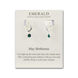 Philip Jones May Birthstone Hoop Earrings Created with Emerald Zircondia® Crystals
