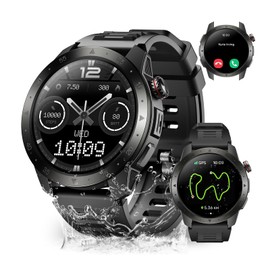 Wesocfit Military Smart Watches for Men Built-in GPS, 1.43" AMOLED Screen with Compass, Altitude, Barometer, 3ATM Waterproof, Answer/Make Call, Fitness Tracker with Health Monitor for Android iOS