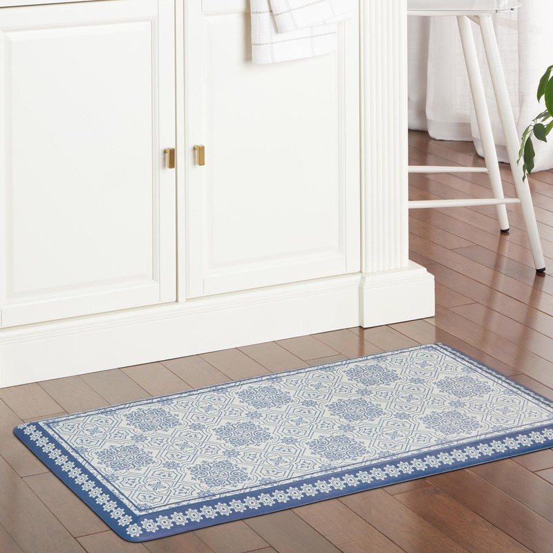 MARTHA STEWART Comfort Anti Fatigue Strie Medallion Tile Kitchen Mat,