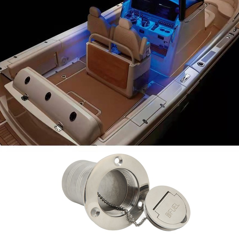 Boat Filler Right Angle Clamshell 316 Stainless Steel Hardware for