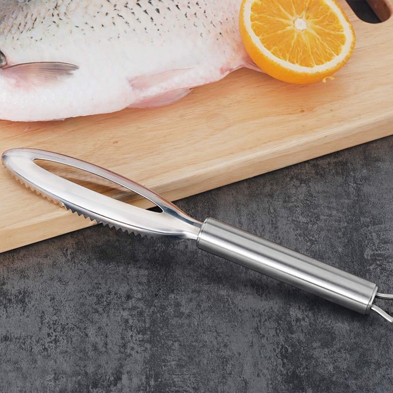 Fish Scale Remover，homeey 304 Stainless Steel Fish Scale Scraper, Ergonomic