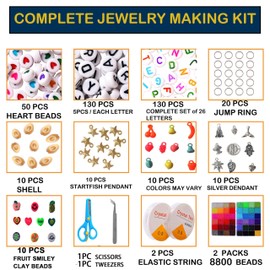 YITOHOP YITOHOP 8800+pcs 4mm 12/0 48 Colors Glass Seed Beads, Charms Bracelet Jewelry Making Beads Kit Gifts for Teen Girls Crafts for Girls Ages 8-12 Christmas Holiday Gifts