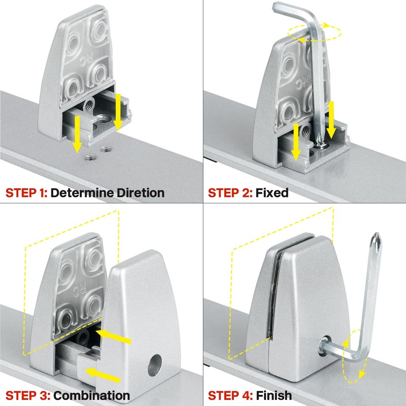 First-zgel 2 Pack Sneeze Guard Clamp Bracket, Silver Aluminum Partition