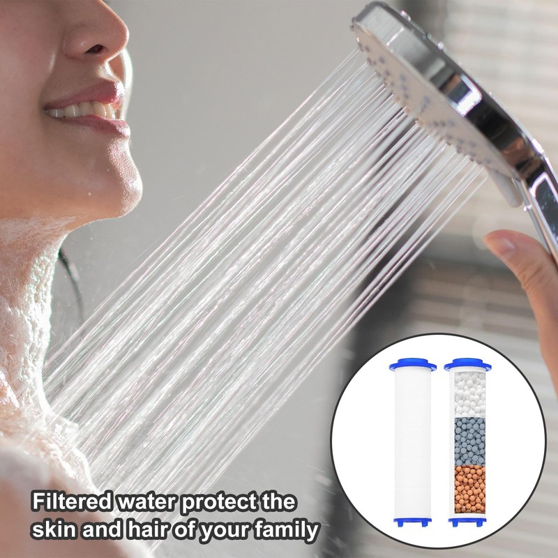 uxcell 6 Pcs Shower Head Filter with Calcium Balls 3.3