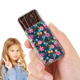 mini bobby pins,50 Count 1.38 inch Metal Hair Clips for Children,Girls and Women,Suitable for All Hair Types (Brown-01)