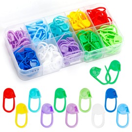120 Pcs Colorful Knitting Markers Plastic Stitch Markers for Crocheting Safety Pins Clips Locking for Weaving Sewing DIY Craft Sweaters Scarves (Multicolor)