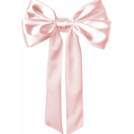 Women Wedding Satin Sash Belt 4'' Wide Double Side Chiffon Sash Bridal Waist Belts (Light Pink)