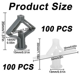 LPZMPZ Pack of 200 Cavity Dowels, Plasterboard Dowels, Butterfly and Aeroplane Expansion Dowels for Plasterboard, Plasterboard Fibreboard, Attachment in Concrete (Screws Not Included)
