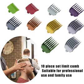 10 Color Professional Hair Trimmer/Clipper Guard Combs Guide Combs Coded Cutting Guides/Combs #3170-400- 1/16” to 1 -Great for Hair Clippers/Trimmers Attachment