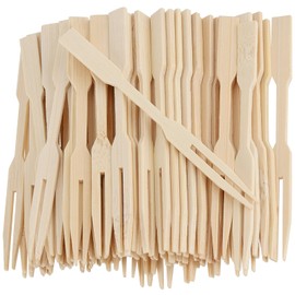 1000 PCS Natural Wooden Fruit Forks, YUENPUN Small Bamboo Forks, Mini Wooden Forks Wooden Food Forks for Fruit, Snack, Party Supplies, 9cm