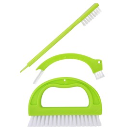 ANCLLO Grout Brush (3-in-1), Stiff Cleaning Brush for the Whole Household such as Shower, Bathroom, Kitchen, Seams, Floor Line Grout Brush & Tile Brush - Effective Cleaning Brush Nylon Brush