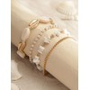 RIXERKOC Shell Ankle Bracelet Set for Women, 14K Gold Boho