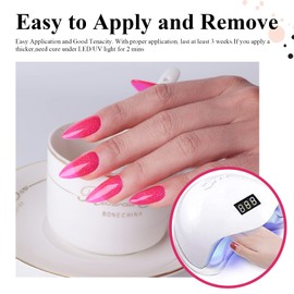 Gel Nagellack, IMTITI 1 PCS 15 ml rosa Glitzer UV Gel Nagellack,Nagellack Gel Nail Art Klassischer und All-MatchStil UV LED Soak Off Manicure Gel Lacquer Varnish