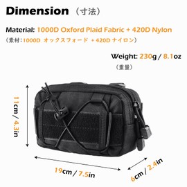 TRIWONDER Molle Pouches, Tactical Compact Water-Resistant EDC Utility Pouch Waist Bags with Bungee Straps, EDC Horizontal MOLLE Pouch for Tool Treat Med (Tan)